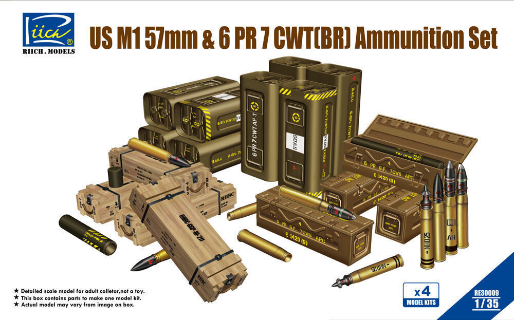 US M1 57mm & 6PR 7cwt (BR) Ammunition Set(Model kits x4)