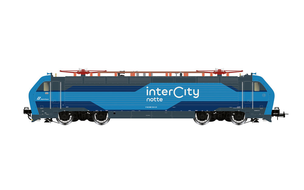 FS, electric locomotive E.402B in new ″Intercity″ new blue livery, ep. VI