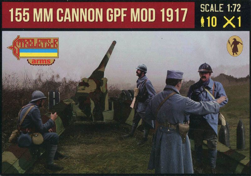 A018 155 mm St.Chamond Howitzer with French Late War Crew in Winter Dress