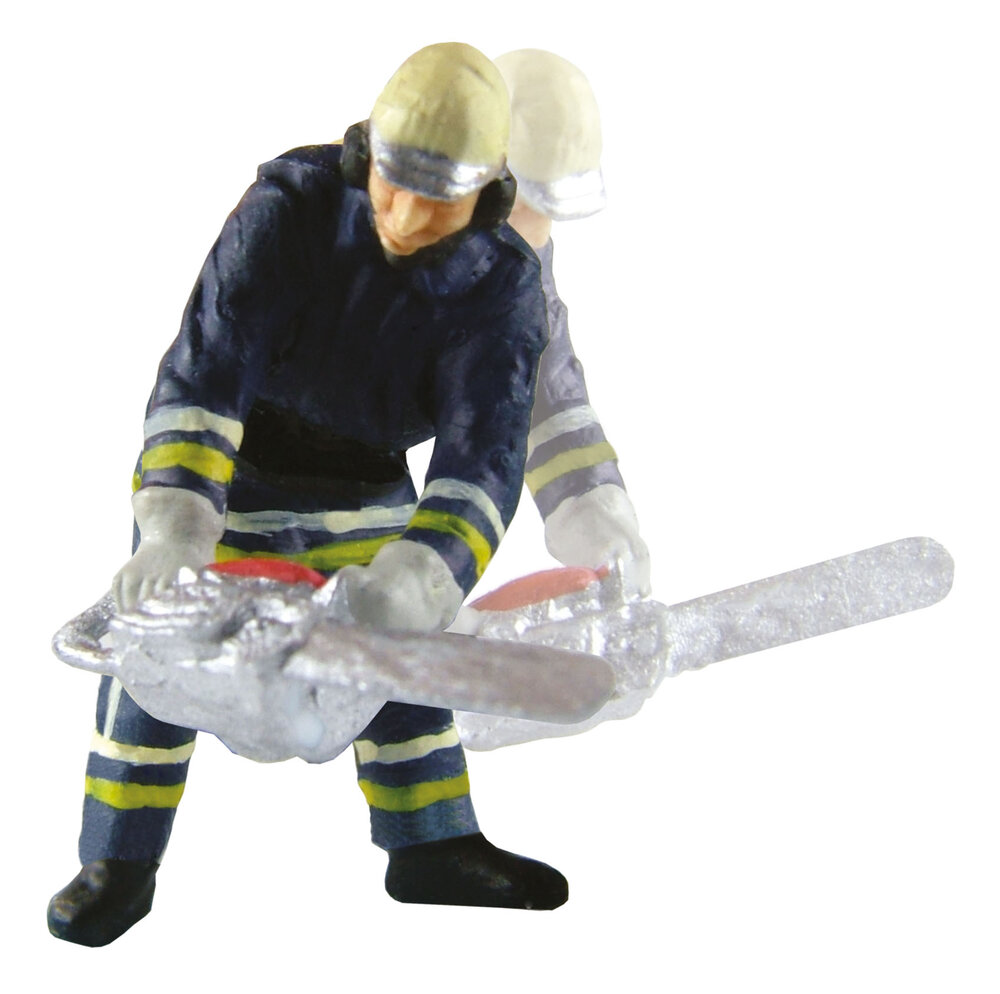H0 Feuerwehrm. m.Kettensaege