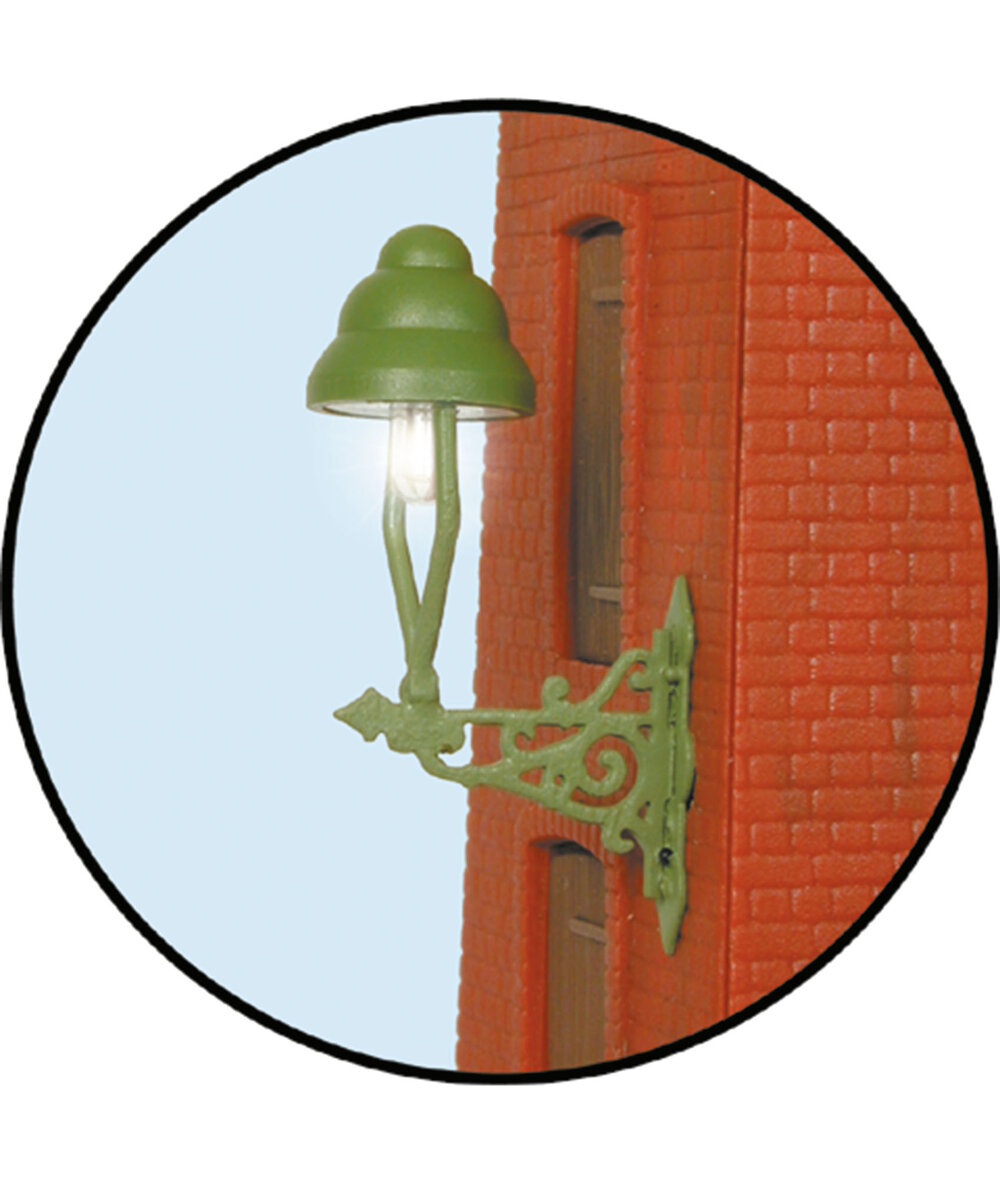 H0 Gas-Wandlaterne, LED warmw