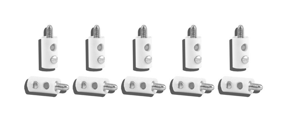 Querlochstecker weiß, 10 Stue
