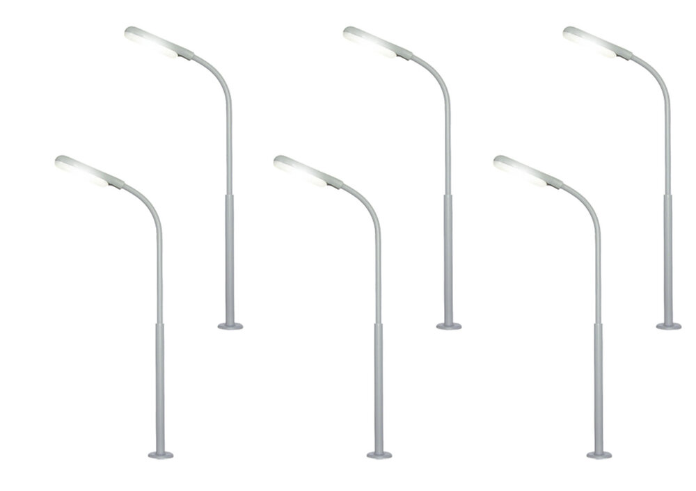 H0 Peitschenleuchte 5+1 LED