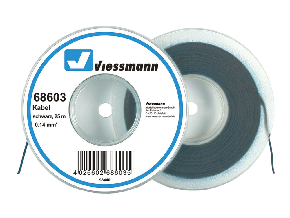 25 m Kabel, 0,14 mm²,schw.