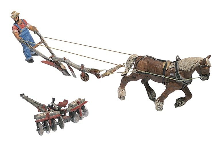 PLOW DISC HORSE + MAN