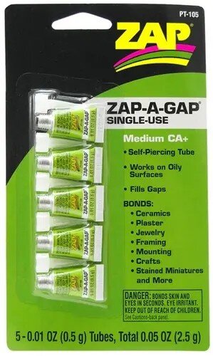 0.01 oz.(0.5 gram) Single Use Zap-A-Gap, carded 5 pack -(12)