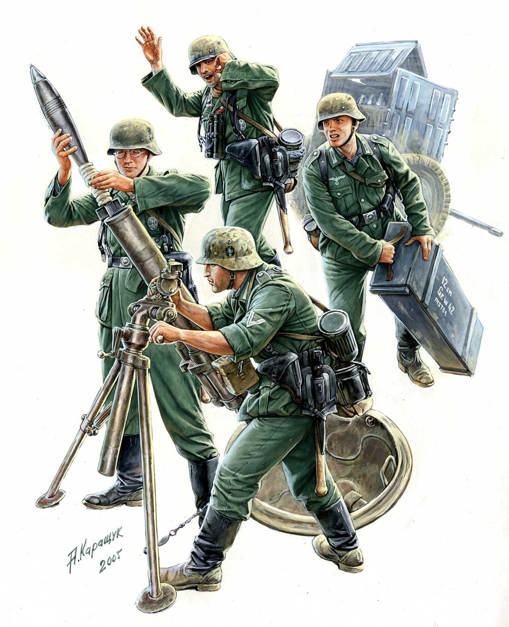 German Mortar w/Crew
