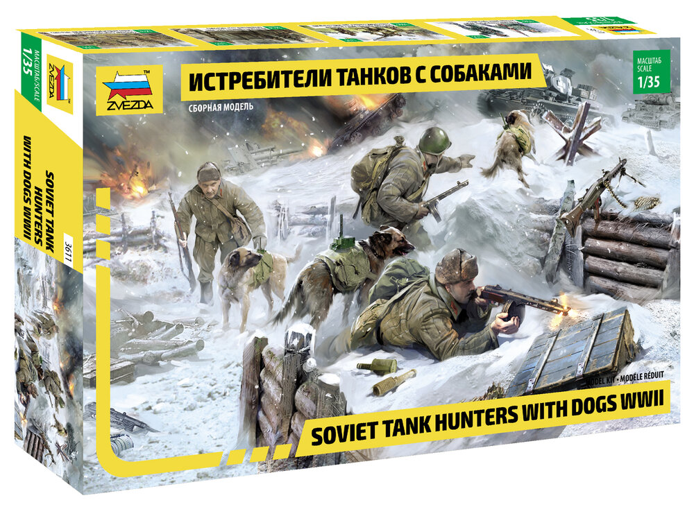 Soviet Tank Hunters with dogs
